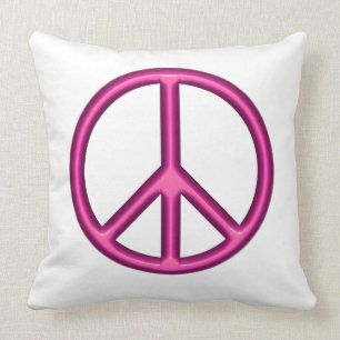 Coussin Signe de paix rose
