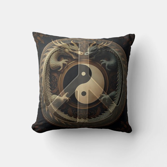 Coussin Signe de paix Yin Yang  (Recto)