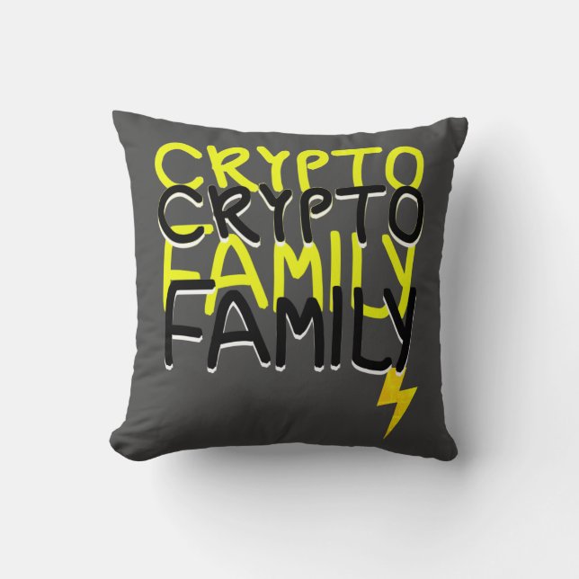 Coussin Signe d'énergie de la famille crypto funky (Recto)
