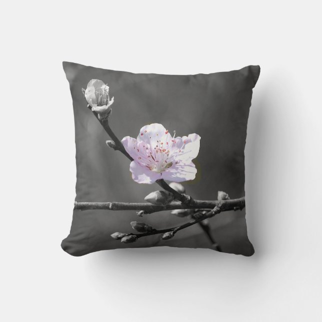 Coussin Signe des fleurs de cerisier roses (Recto)