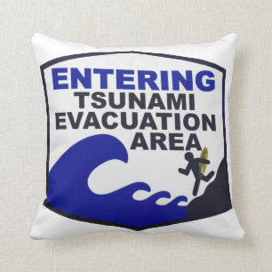 Coussin Signe du tsunami à Hawaï