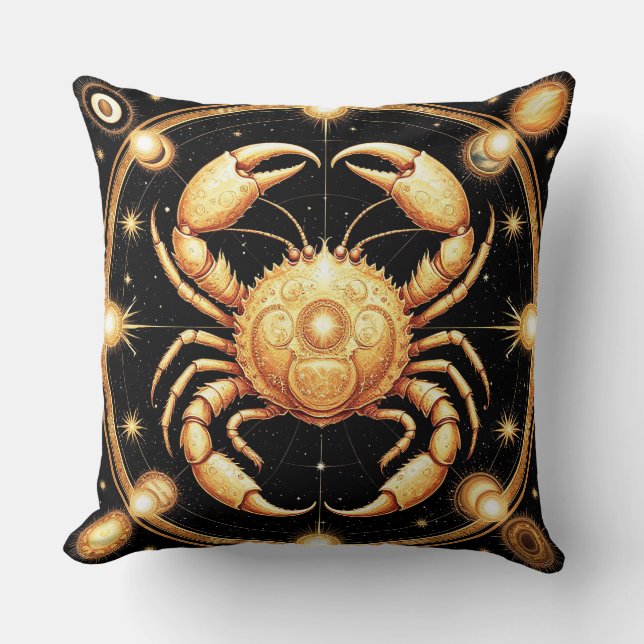 Coussin Signe du zodiaque Cancer en or (Recto)
