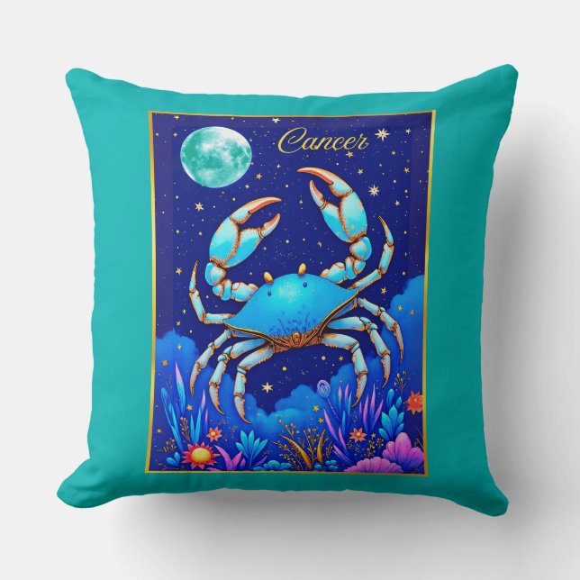 Coussin Signe du zodiaque Cancer le Crabe (Recto)