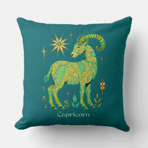 Coussin Signe du zodiaque Capricorne en motifs complexes