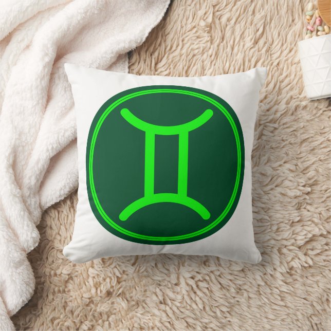 Coussin Signe du zodiaque Gemini Contraste Vert (Couverture)