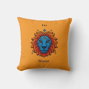 Coussin Signe du zodiaque Lion - Illustration rétro pop ar