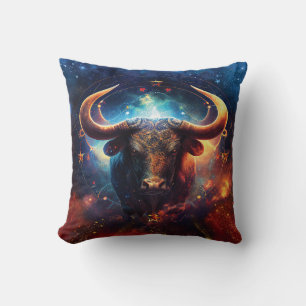 Coussin Signe du zodiaque Taureau Design aquarelle