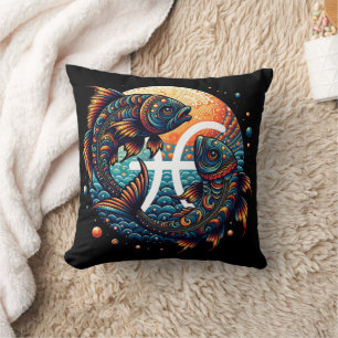 Coussin SIGNE Horoscope Astrologique Poissons Zodiac