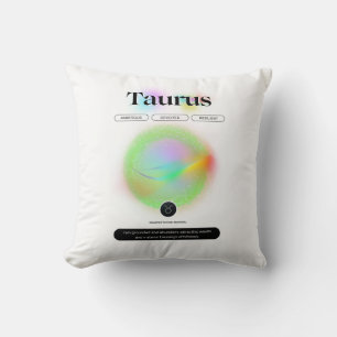 Coussin Signe moderne Zodiac Taurus Citation Élément Terre