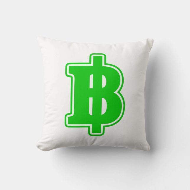 Coussin SIGNE VERT BAHT ฿ devises thaïlandaises ฿ (Recto)