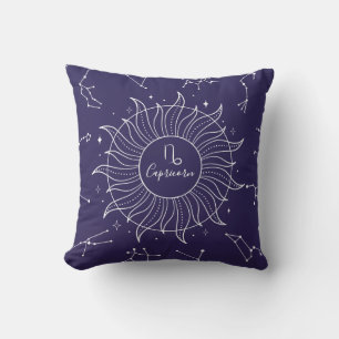 Coussin SIGNE Zodiaque de Capricorne Marine Céleste foncée