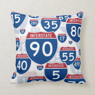 Coussin Signes d'autoroute nationale des Etats-Unis
