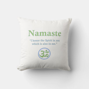 Coussin Signification de Namaste avec le symbole de l'OM