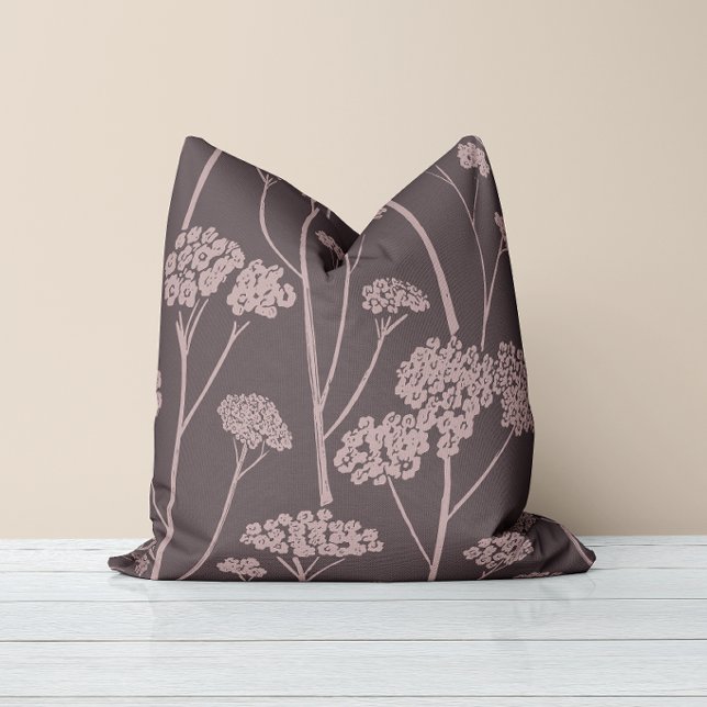 Coussin Silence de Prairie Cendre Profond Mauve Poussiéreu (Créateur téléchargé)