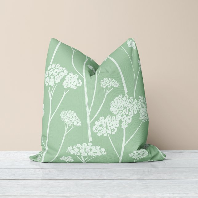 Coussin Silence Prairie Fleur Sauvage Vert Pâle Mousse de  (Créateur téléchargé)