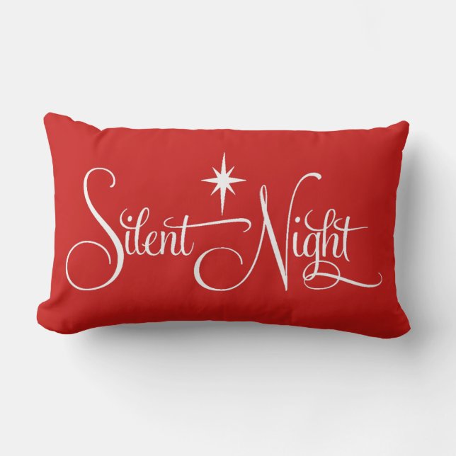 Coussin silencieux rouge et blanc de Noël de nuit (Recto)