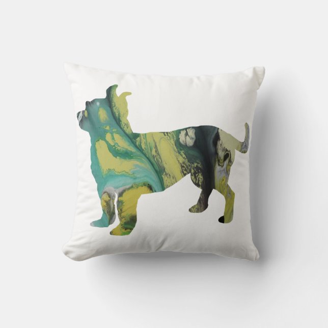 Coussin Silhouette abstraite de chiwawa (Recto)