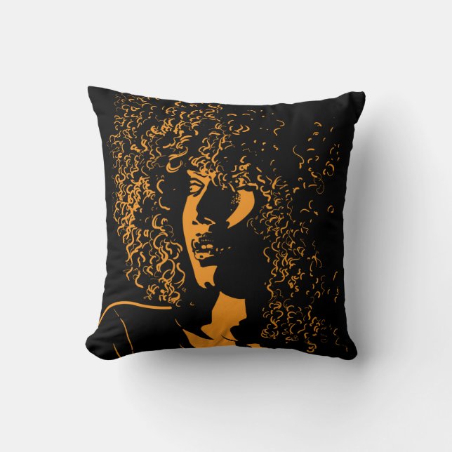 Coussin Silhouette africaine : Contraste Vintage. (Recto)