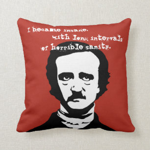 Coussin Silhouette aliénée de citation d'Edgar Allan Poe