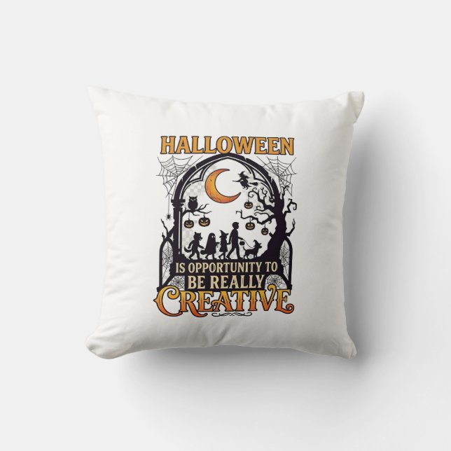 Coussin Silhouette Créatif Enfants Halloween Croissant De  (Recto)