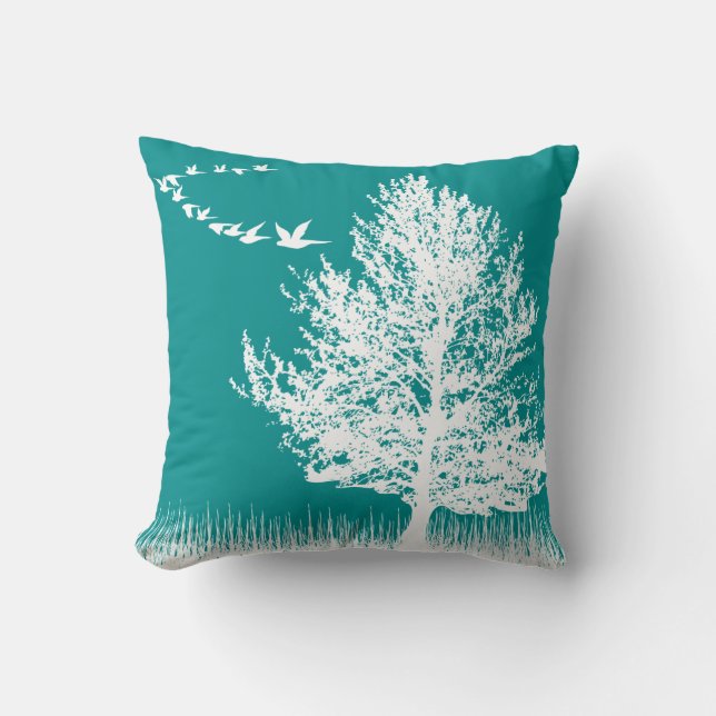 Coussin Silhouette cyan foncé (Recto)