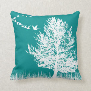 Coussin Silhouette cyan foncé