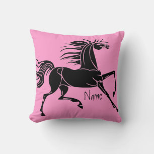 Coussin Silhouette d'art cheval personnalisé
