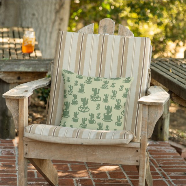 Coussin Silhouette de cactus succulent dans des tasses et  (Chaise)