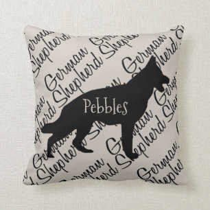 Coussin Silhouette de chien berger allemand personnalisé