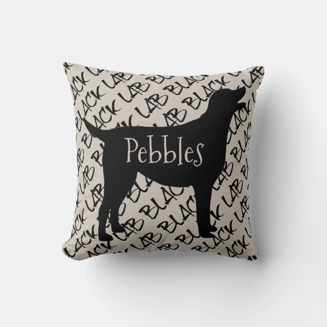 Coussin Silhouette de chien du Black Lab (Recto)