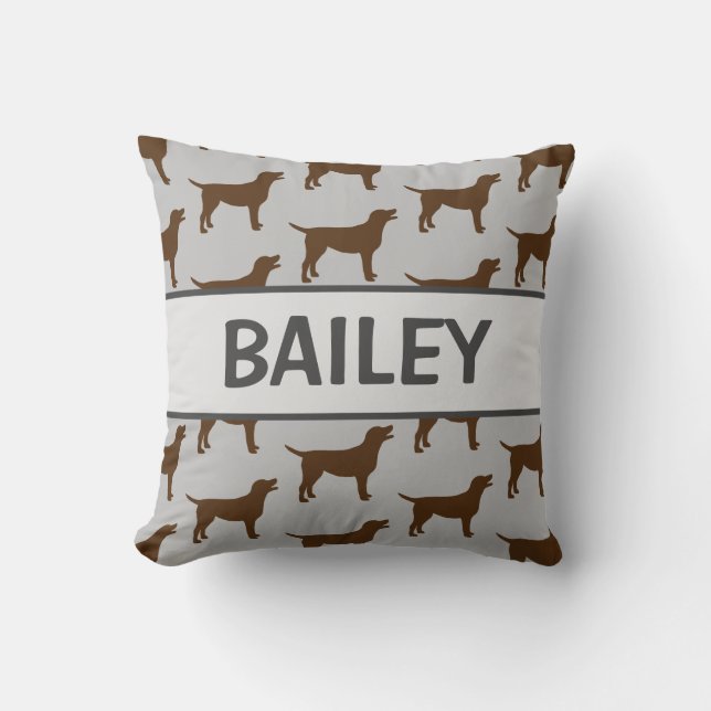 Coussin Silhouette de chien du laboratoire de chocolat per (Recto)