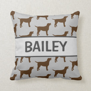 Coussin Silhouette de chien du laboratoire de chocolat per