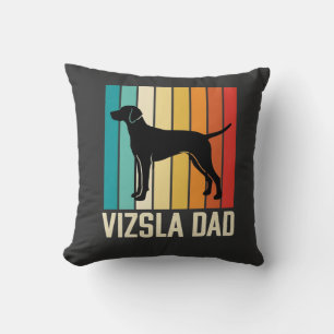 Coussin Silhouette de chien papa Vizsla rétro