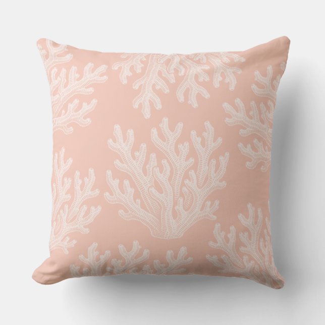 Coussin Silhouette de Corail Marin | Corail de l'Ère du Ja (Recto)