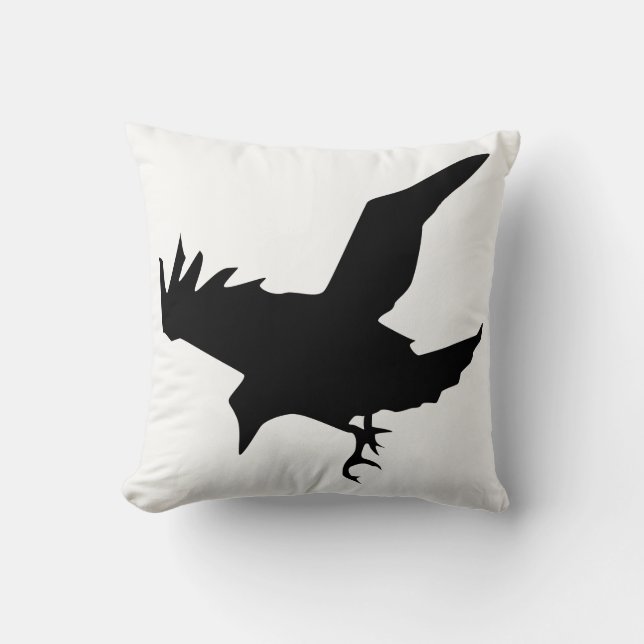 Coussin Silhouette de corbeau (Recto)