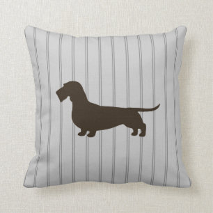 Coussin Silhouette de Dachshund (Doxie du fil Haired)