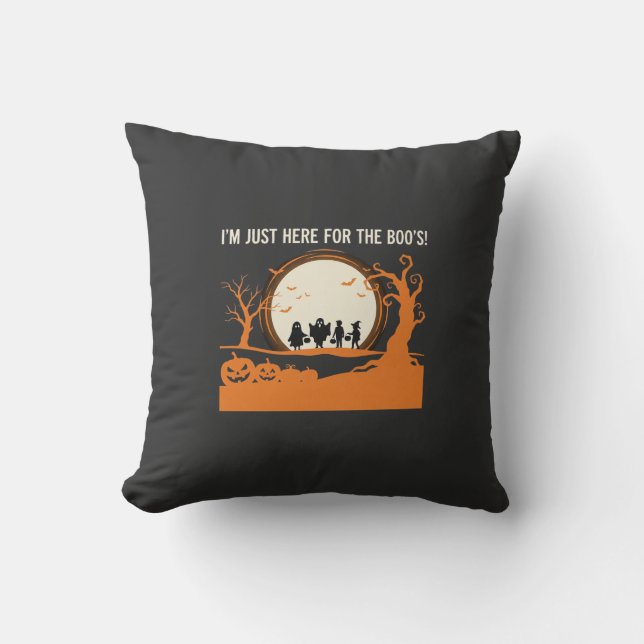 Coussin Silhouette de fantôme de Halloween Boo (Recto)