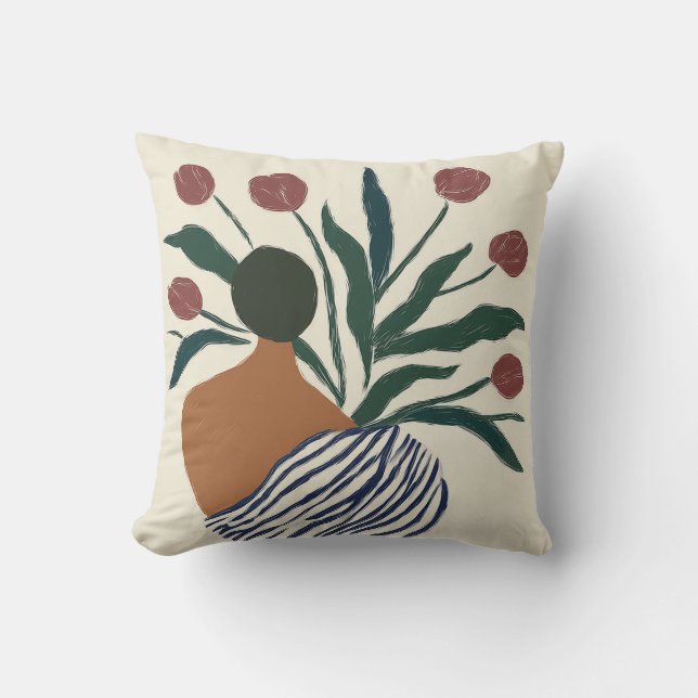 Coussin Silhouette de femme noire élégante (Recto)
