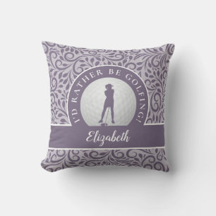 Coussin Silhouette de golf personnalisée Moderne Motif Vio