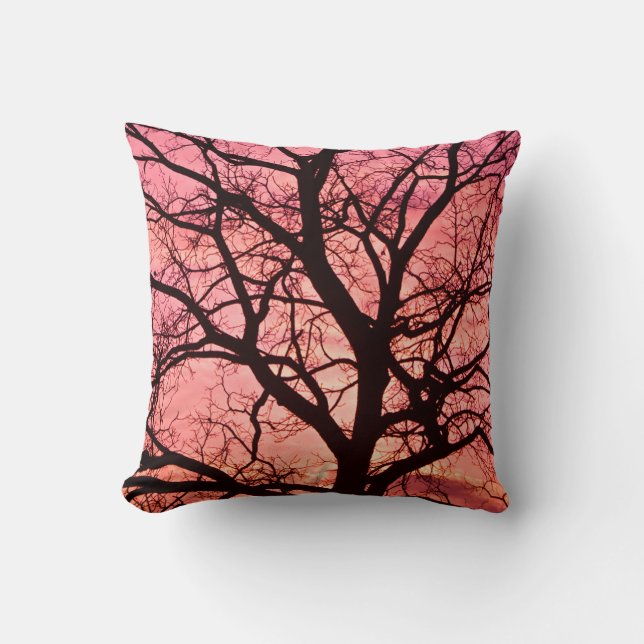 Coussin Silhouette de l'Arbre Soudé du soir (Recto)