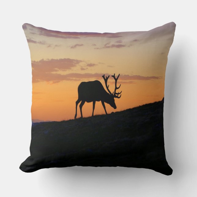 Coussin Silhouette de l'Elc du coucher du soleil (Recto)
