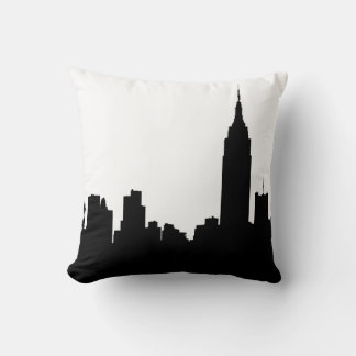Coussin Silhouette de l'horizon de NYC, Empire State Bldg