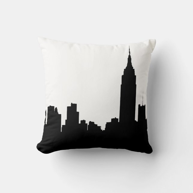 Coussin Silhouette de l'horizon de NYC, Empire State Bldg  (Recto)