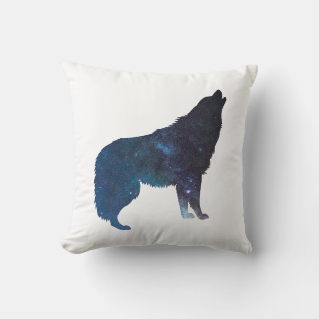 Coussin Silhouette de l'univers Wolf - Choisir la couleur  (Recto)