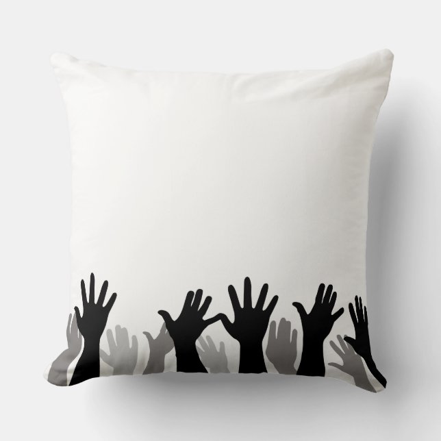 Coussin Silhouette de mains levées, main levée, protestati (Recto)
