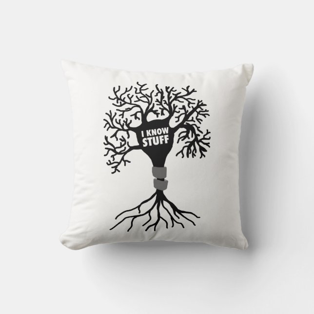 Coussin Silhouette de Neutron Je Sais des Choses (Recto)
