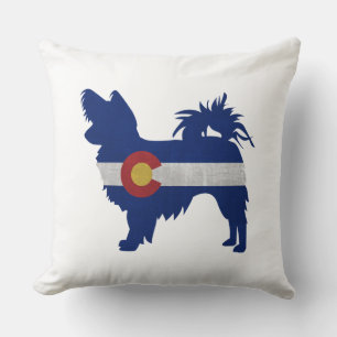 Coussin Silhouette de Papillon Dog Breed Colorado