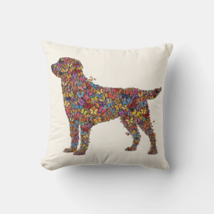 Coussin Silhouette de papillon Labrador Retriever   Dog Ma