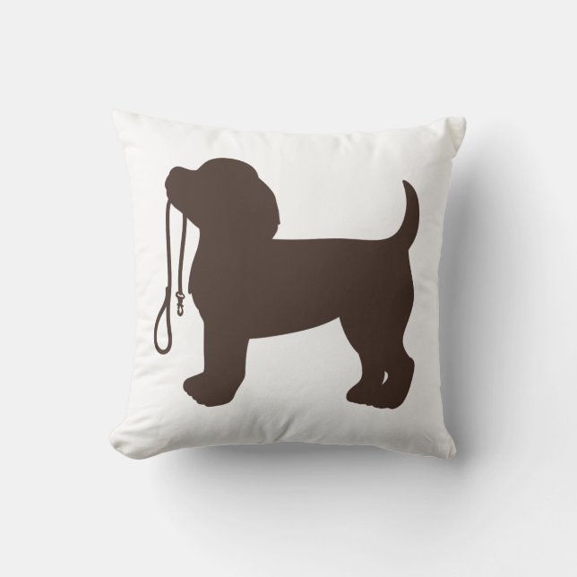 Coussin Silhouette de petit chien - Choisir la couleur arr (Recto)