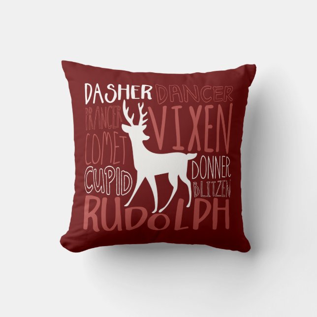 Coussin Silhouette de renne de Rudolph (Recto)